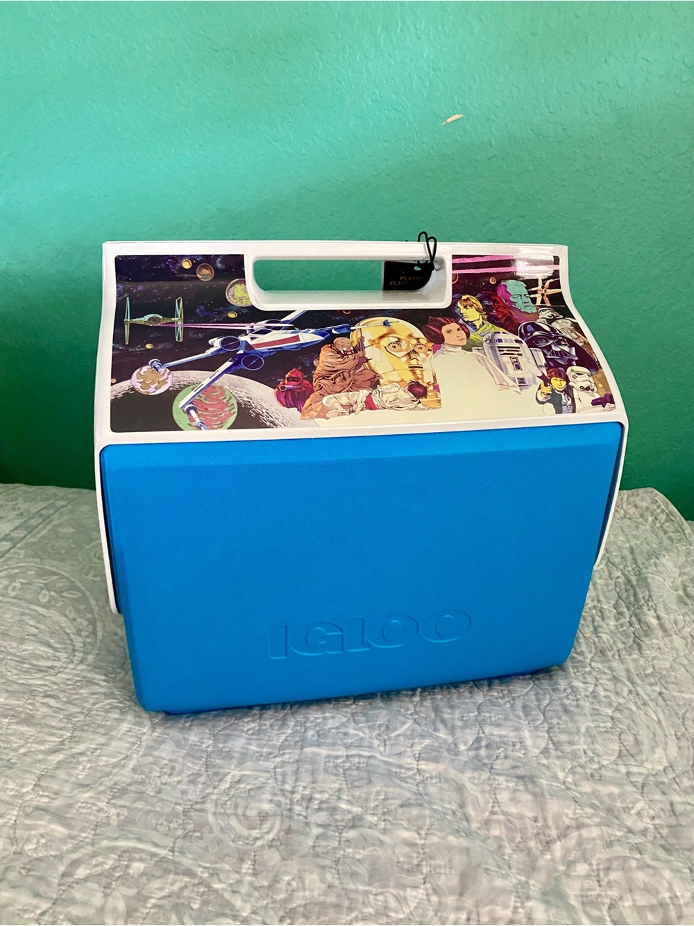 Igloo Blue Cooler with Star Wars Top Graphic